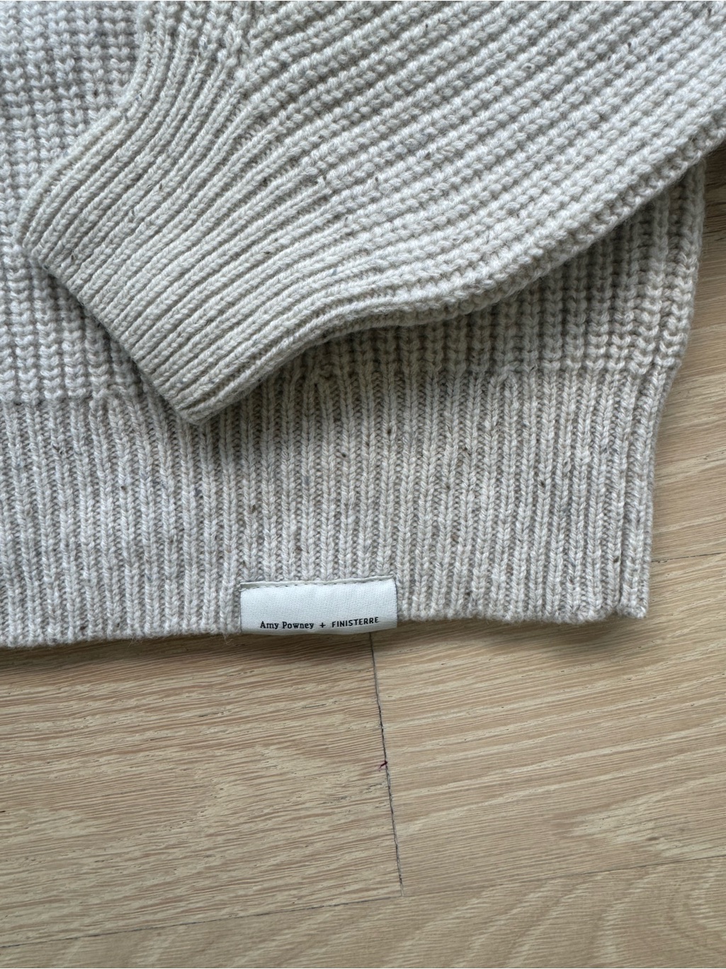 Amy Powney X Finisterre Light Gray Crewneck Ribbed Sweater Bnwt Size 8 — image 2 of 6